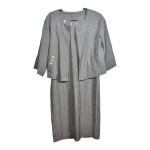 Size 10 Newport News Gray Sheath Dress with Jacket Office Business Casual Church